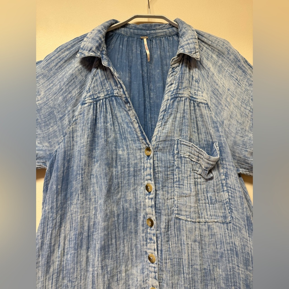 Free People Maya Midi Shirtdress size S - Picture 3 of 16
